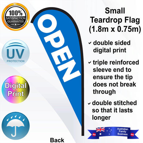 OPEN Teardrop Flag - Rear