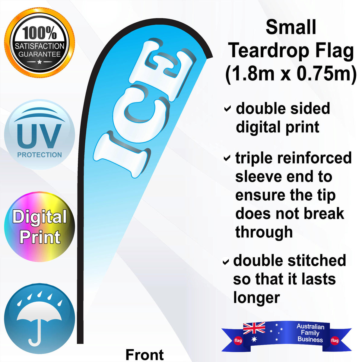 ICE Teardrop Flag - Front