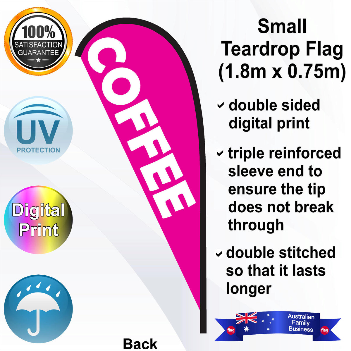 COFFEE Teardrop Flag - Rear