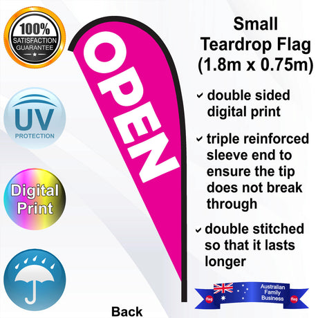 OPEN Teardrop Flag - Rear