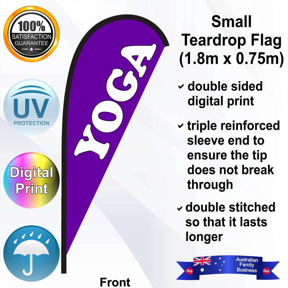 YOGA Teardrop Flag - Front