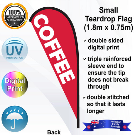 COFFEE Teardrop Flag - Rear