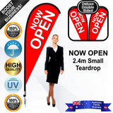 NOW OPEN Teardrop Flag - Bundle