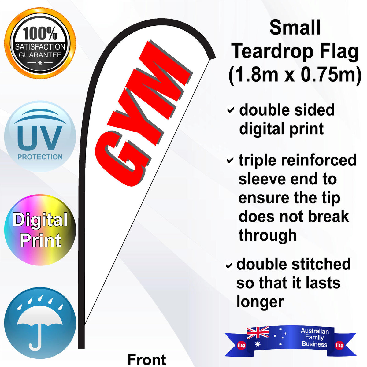 GYM Teardrop Flag - Front