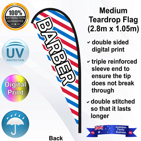 BARBER Teardrop Flag - Rear