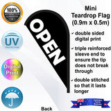 OPEN Teardrop Flag - Rear