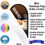 BREAKFAST Teardrop Flag - Rear