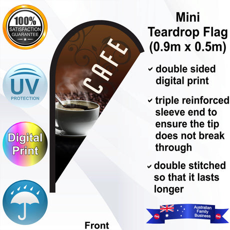 CAFE Teardrop Flag - Front
