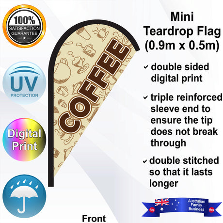 COFFEE Teardrop Flag - Front