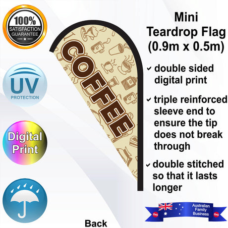 COFFEE Teardrop Flag - Rear