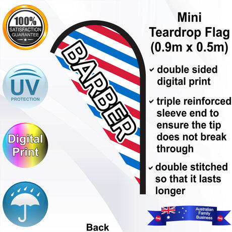 BARBER Teardrop Flag - Rear