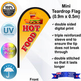 HOT FOOD Teardrop Flag - Front