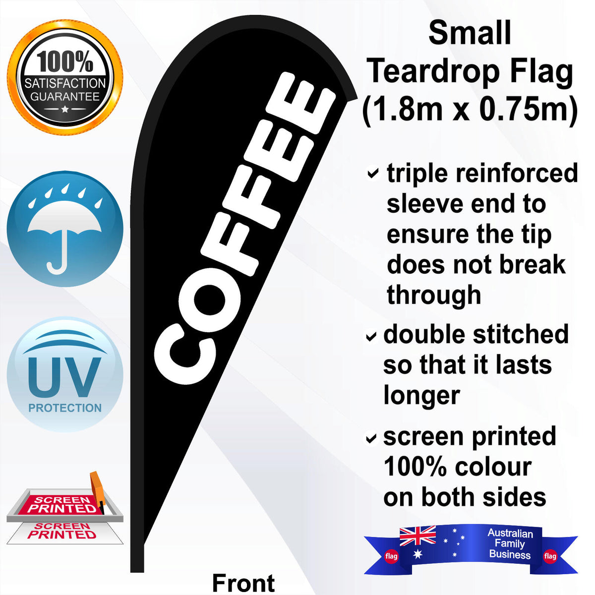 COFFEE Teardrop Flag - Front