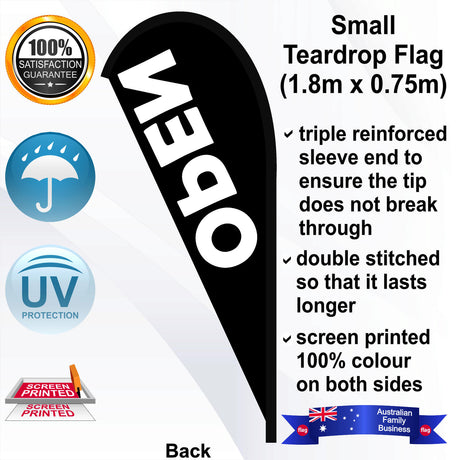 OPEN Teardrop Flag - Rear