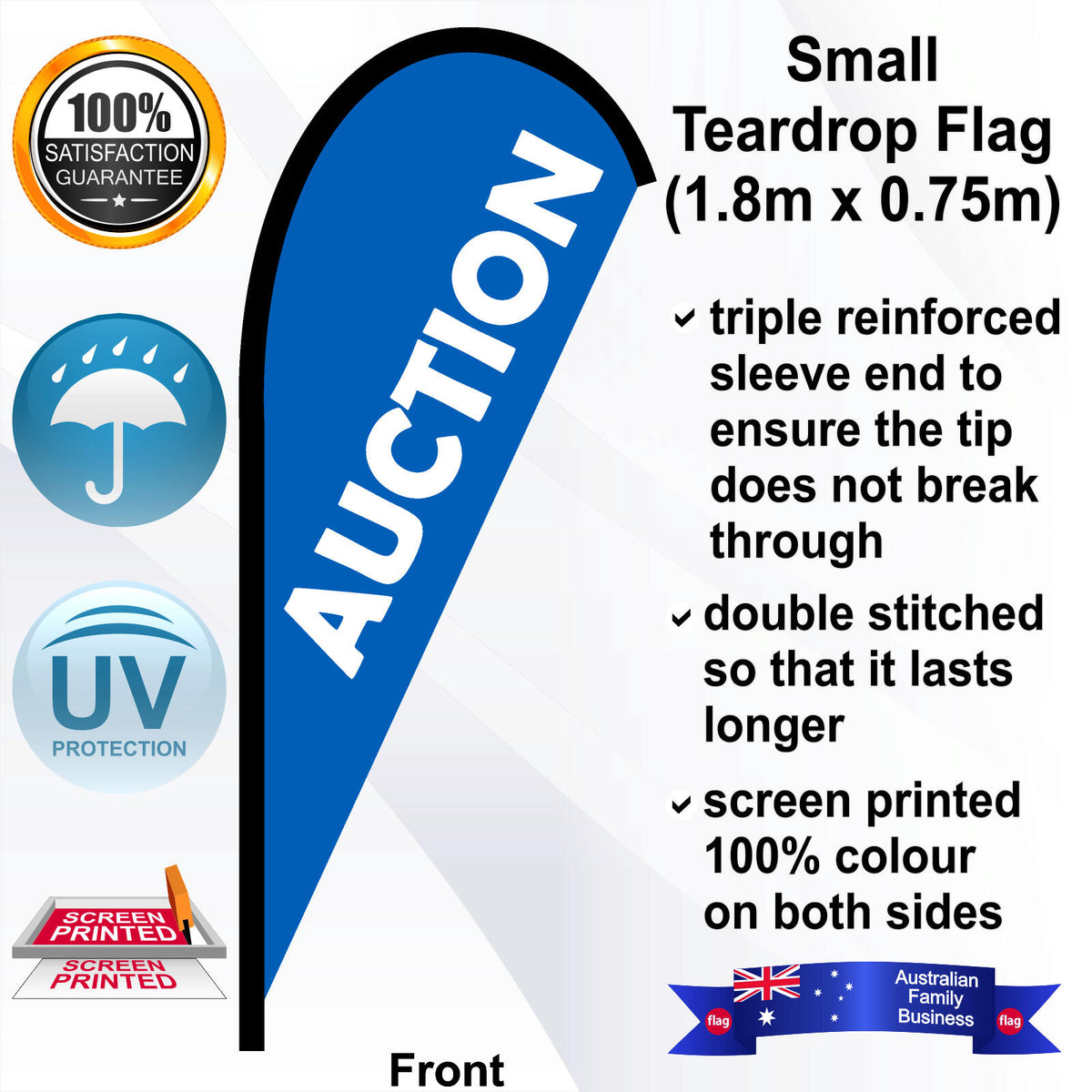 AUCTION Teardrop Flag - Front