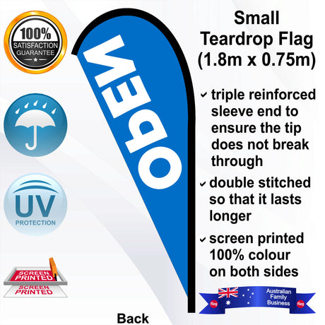 OPEN Teardrop Flag - Rear