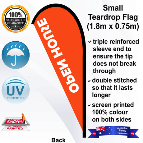 OPEN HOUSE Teardrop Flag - Rear