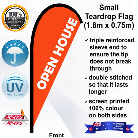 OPEN HOUSE Teardrop Flag - Front