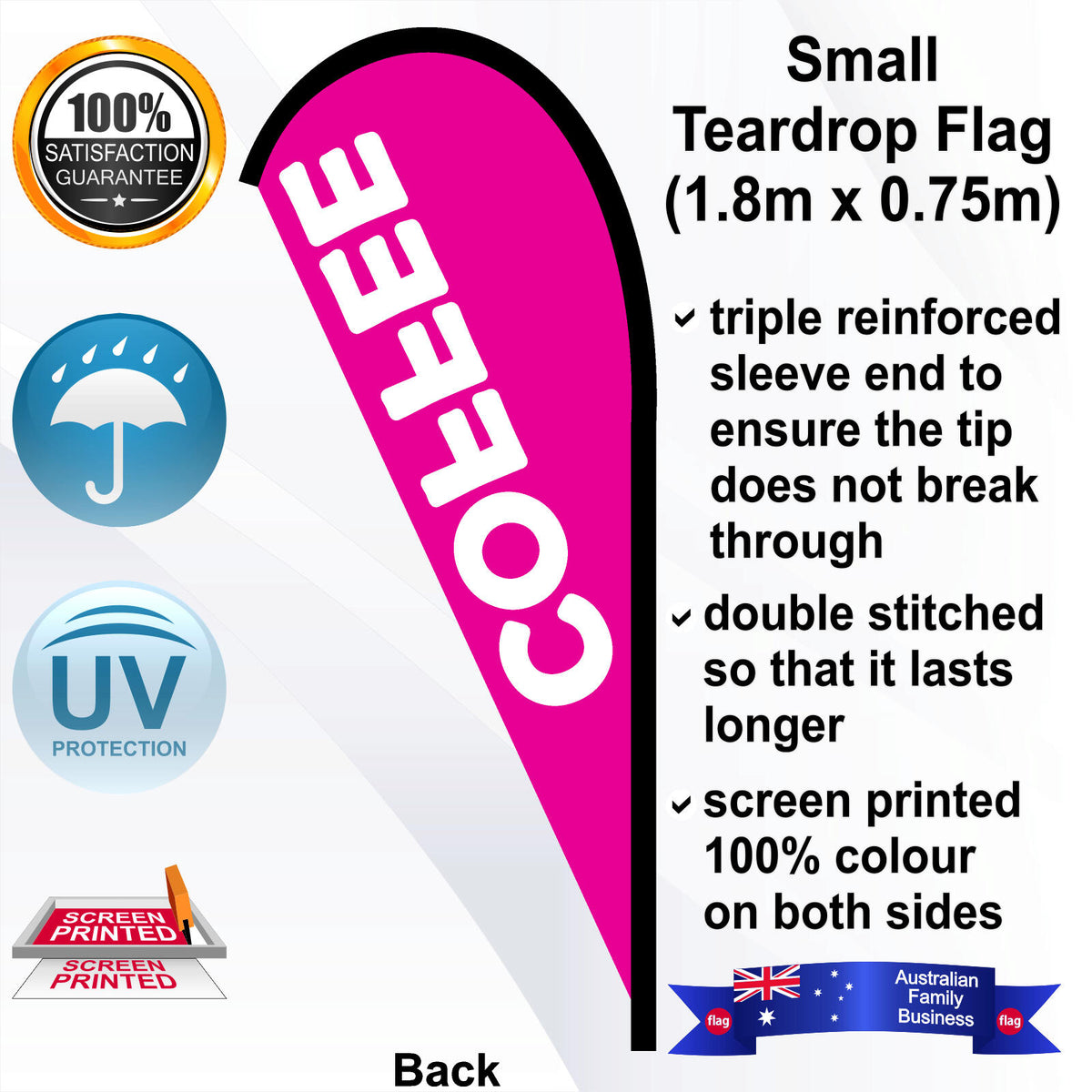 COFFEE Teardrop Flag - Rear