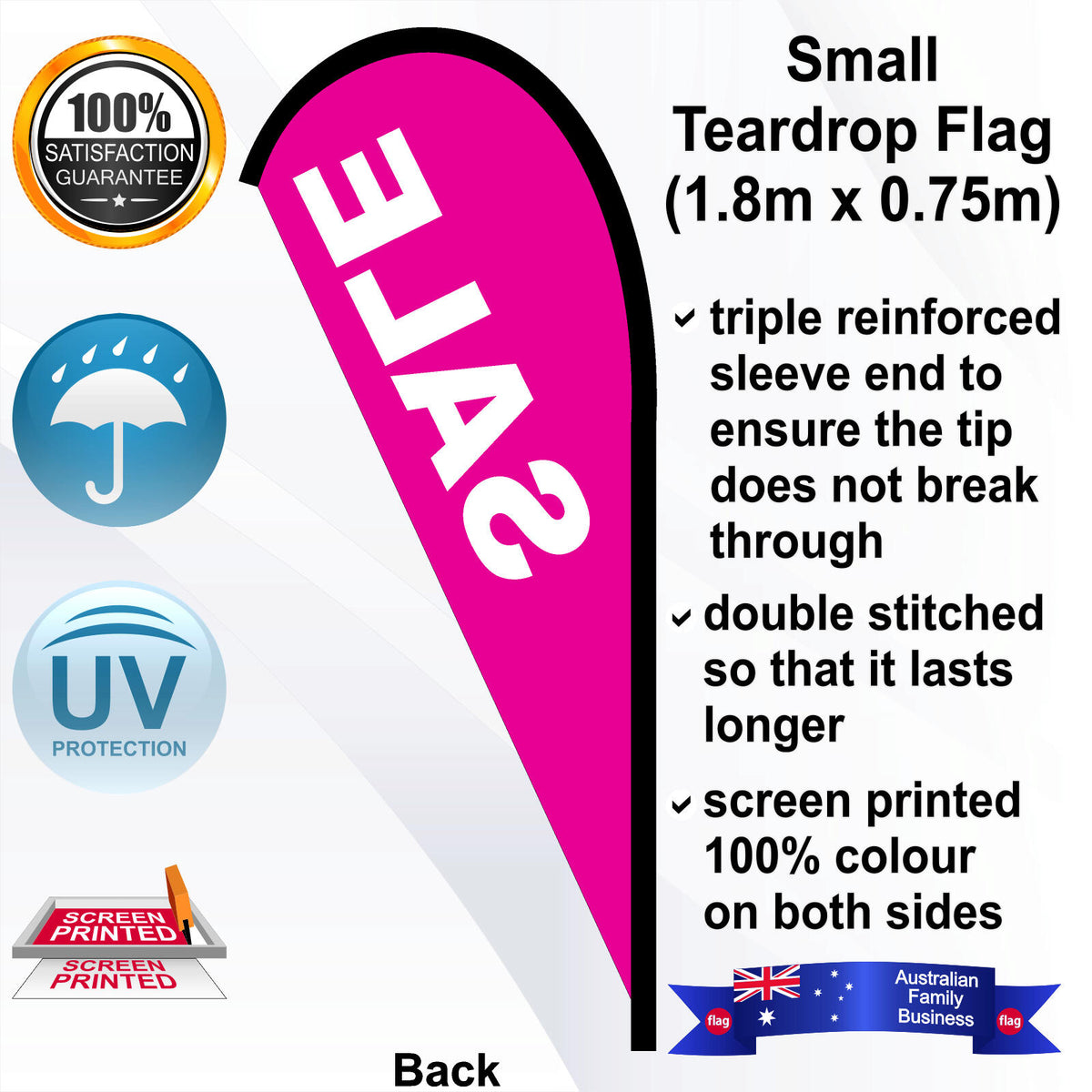 SALE Teardrop Flag - Rear
