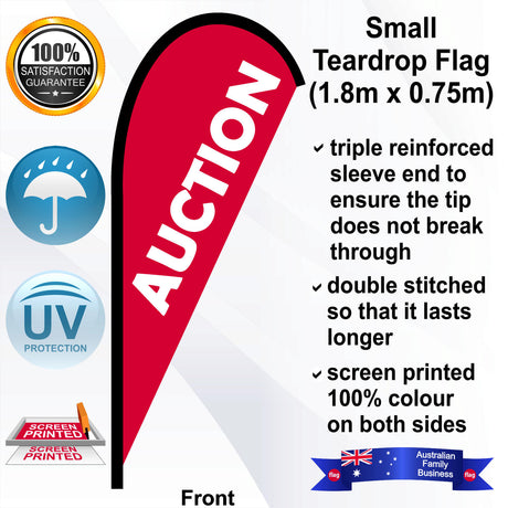 AUCTION Teardrop Flag - Front