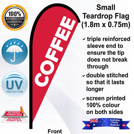 COFFEE Teardrop Flag - Front