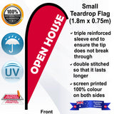 OPEN HOUSE Teardrop Flag - Front
