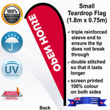 OPEN HOUSE Teardrop Flag - Rear