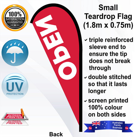 OPEN Teardrop Flag - Rear