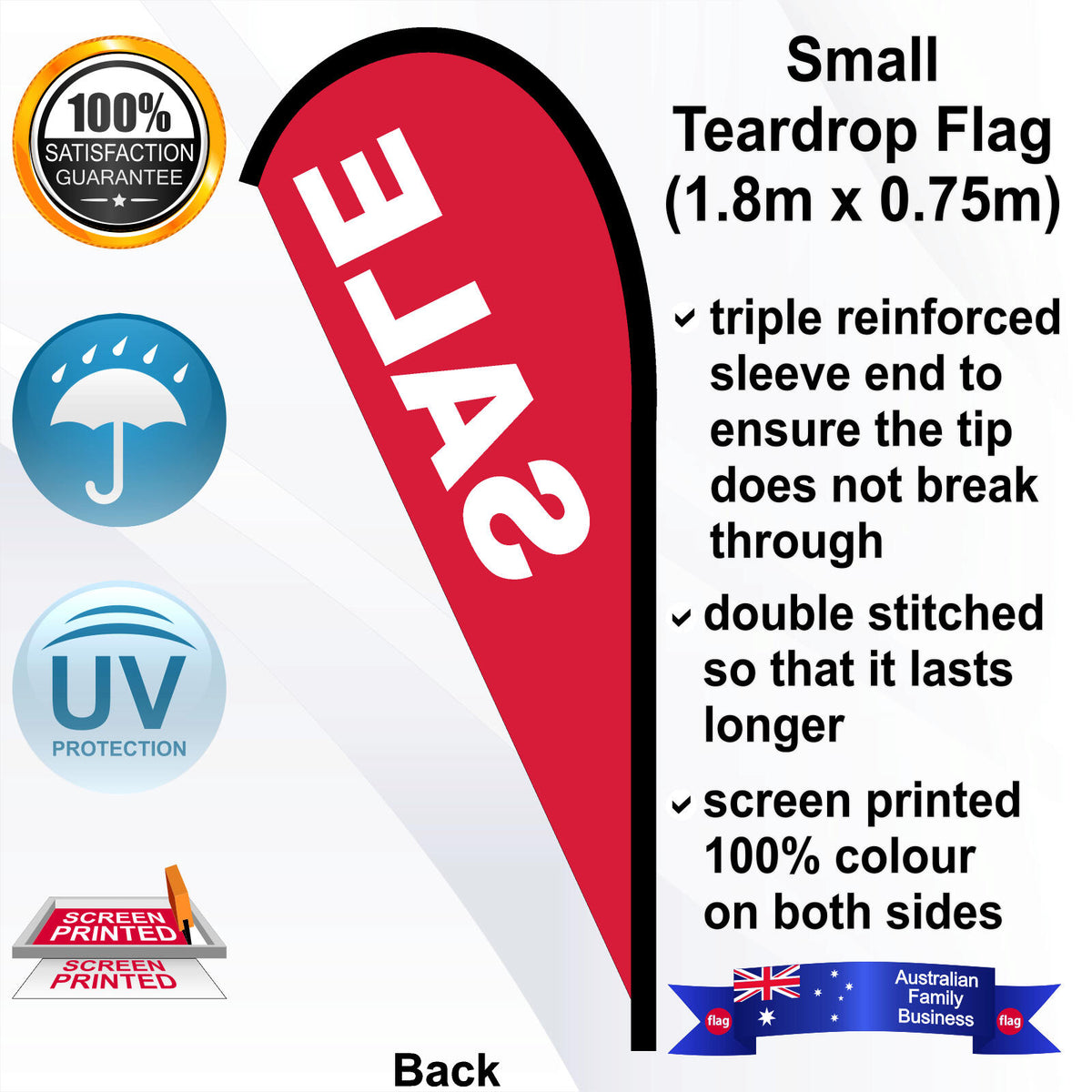 SALE Teardrop Flag - Rear