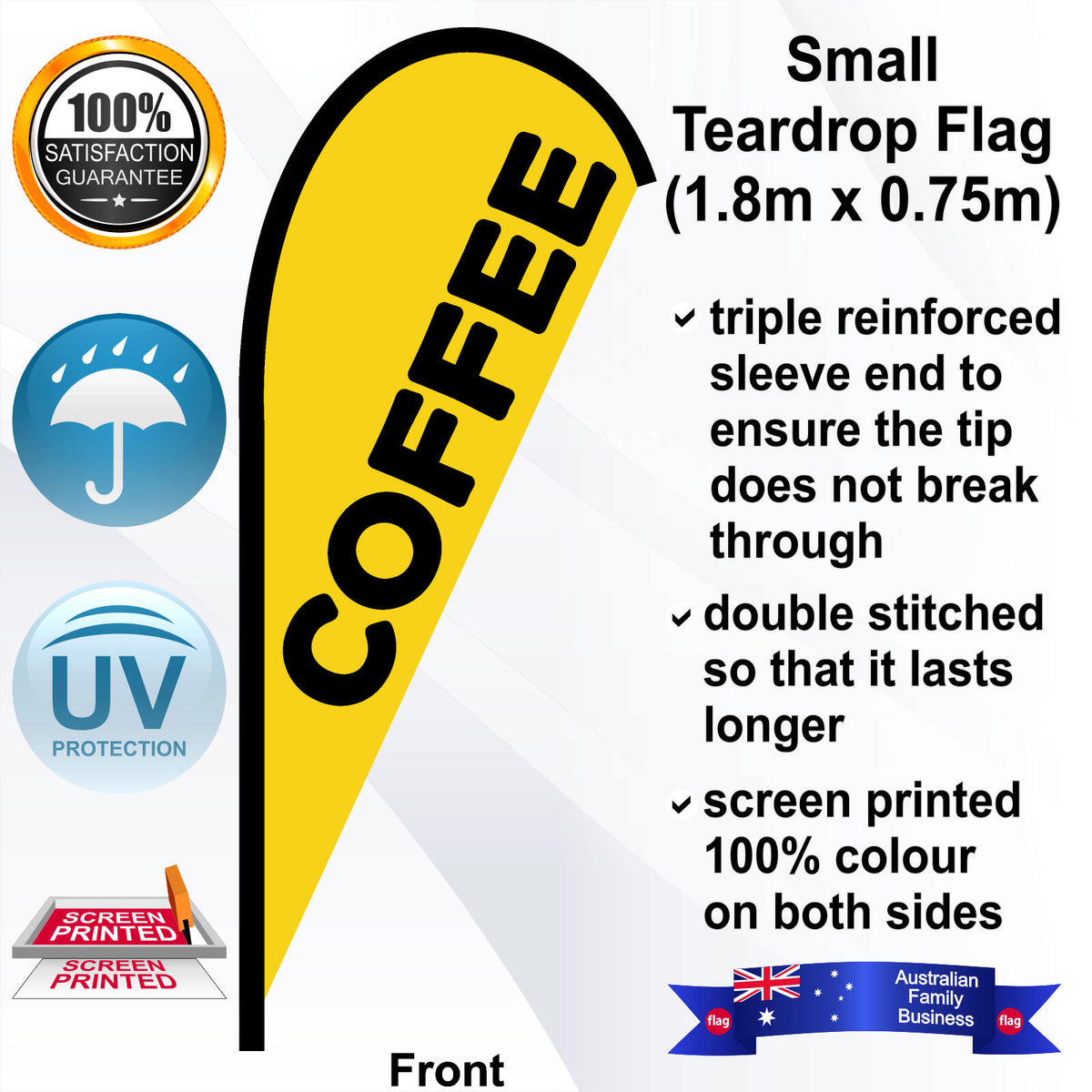 COFFEE Teardrop Flag - Front