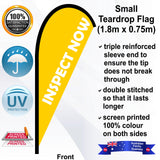 INSPECT NOW Teardrop Flag - Front