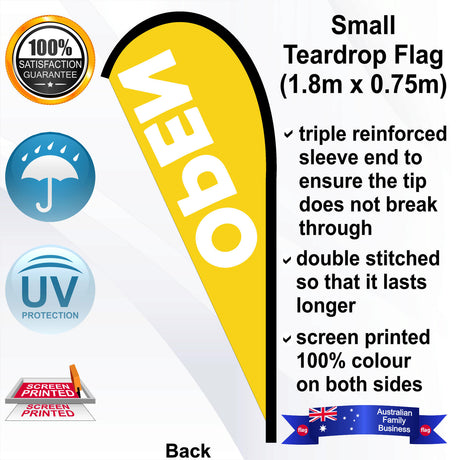 OPEN Teardrop Flag - Rear