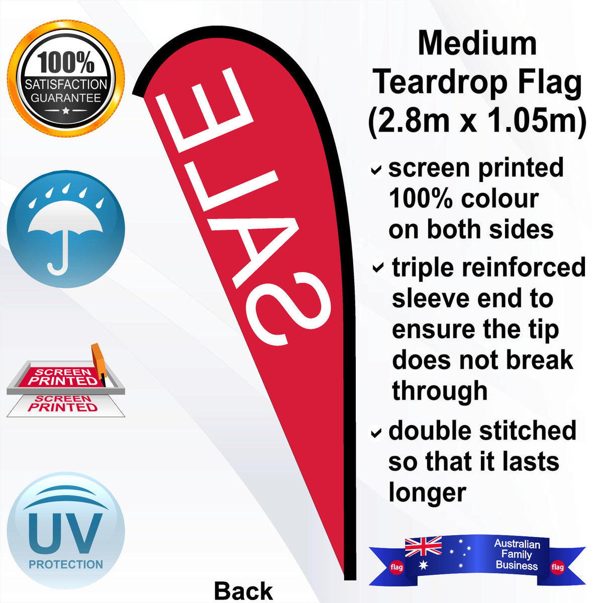 SALE Teardrop Flag - Rear