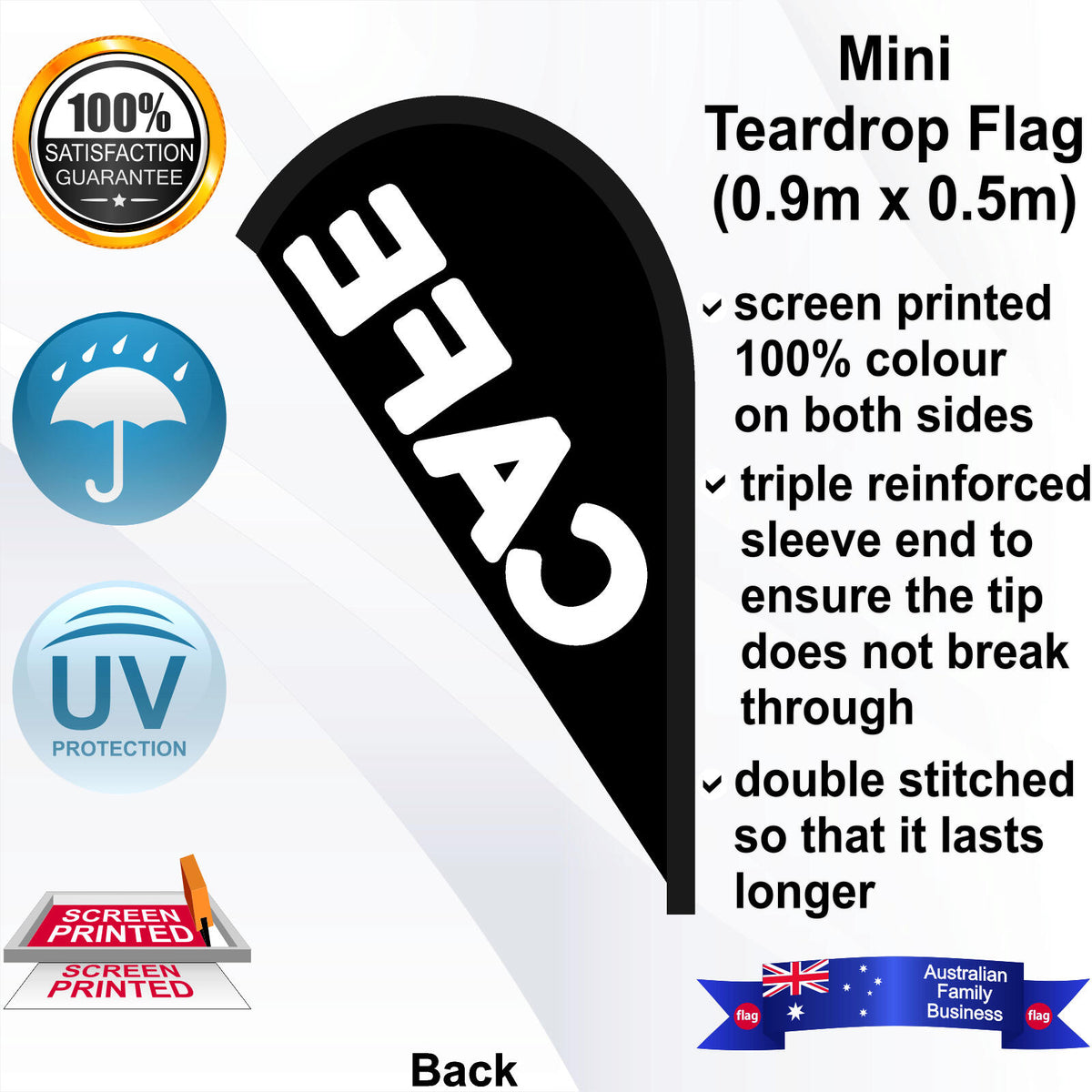 CAFE Teardrop Flag - Rear