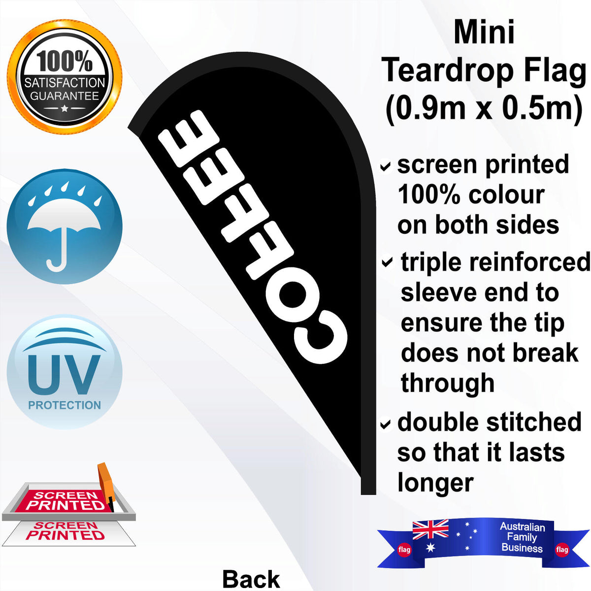 COFFEE Teardrop Flag - Rear