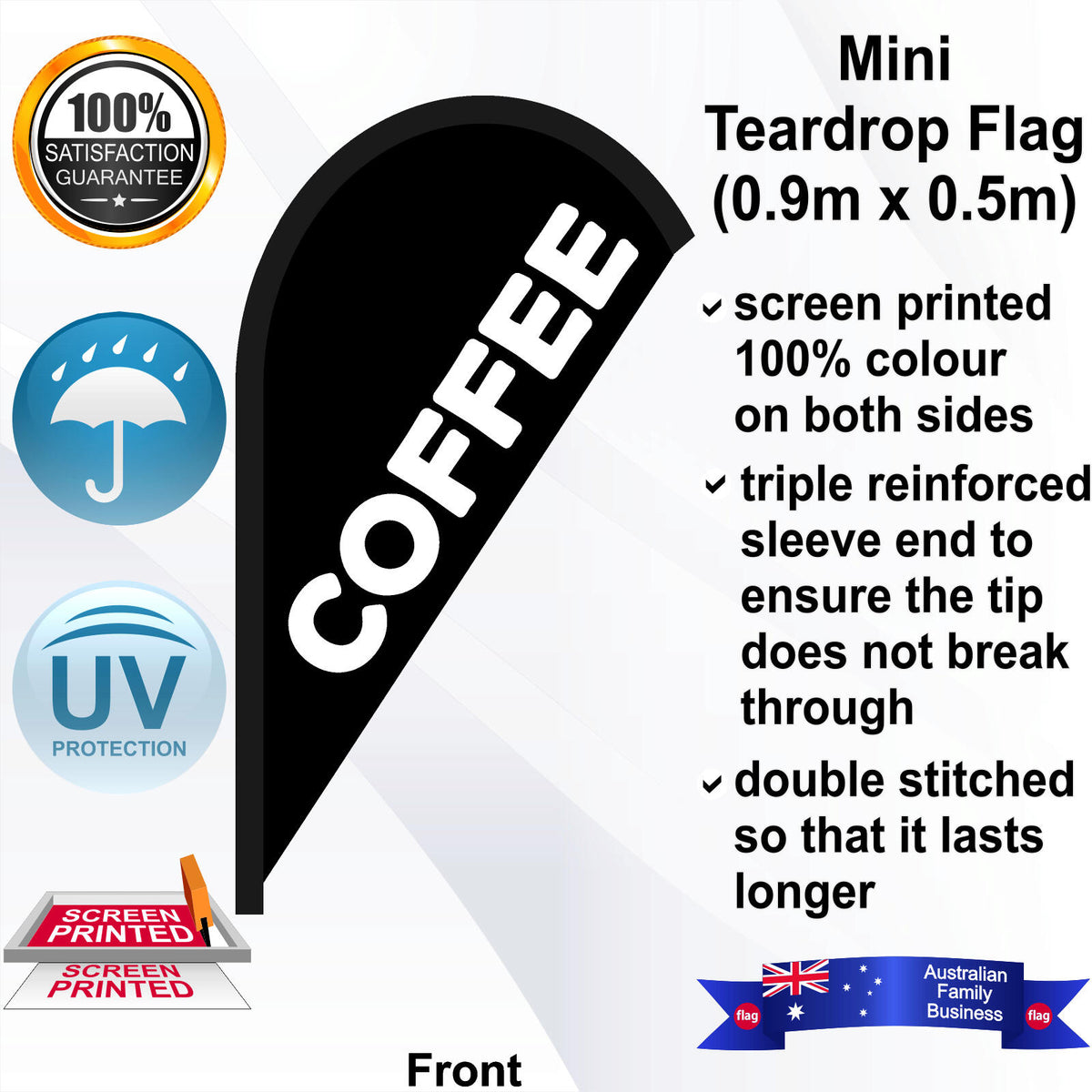 COFFEE Teardrop Flag - Front