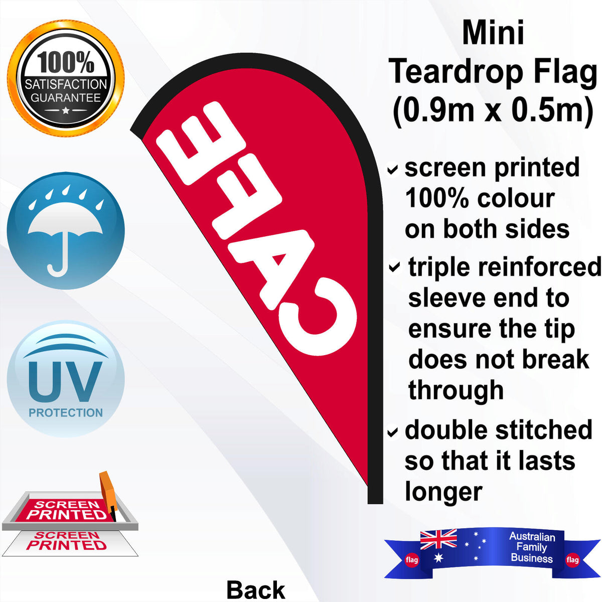 CAFE Teardrop Flag - Rear