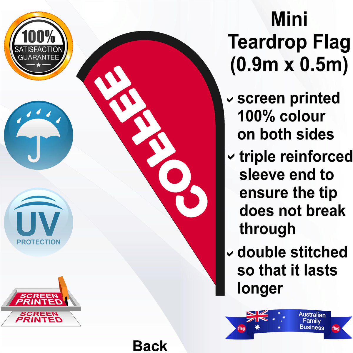 COFFEE Teardrop Flag - Rear