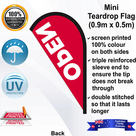OPEN Teardrop Flag - Rear