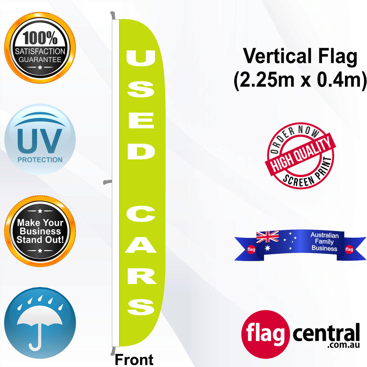 USED CARS Vertical Flag - Front