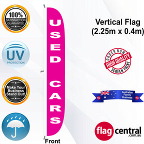 USED CARS Vertical Flag - Front