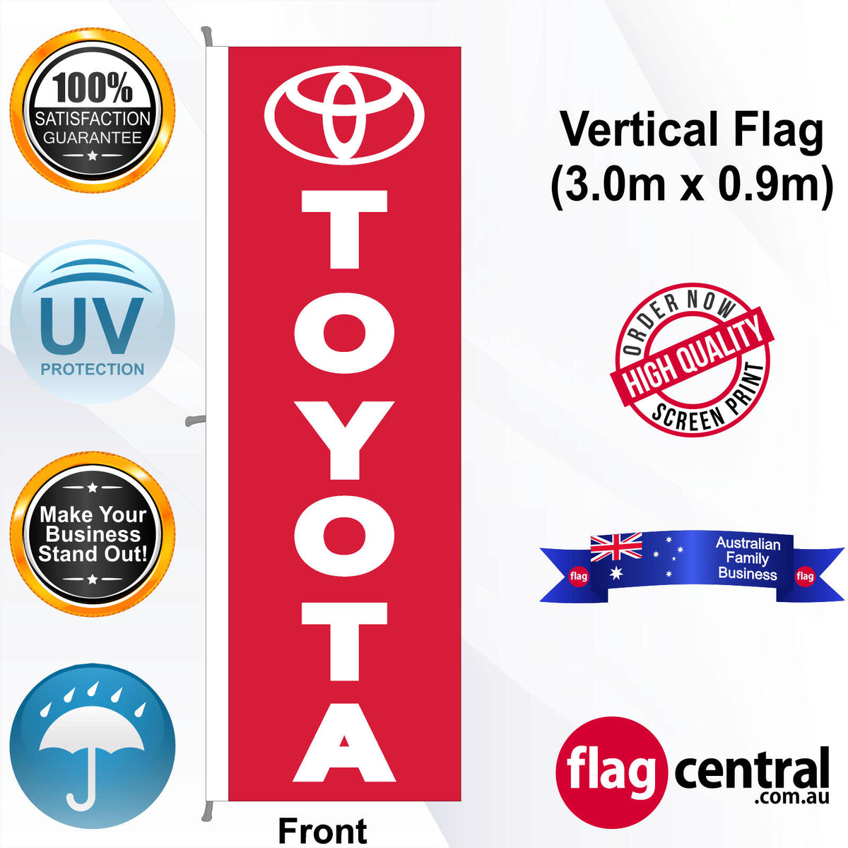 TOYOTA Vertical Flag - Front