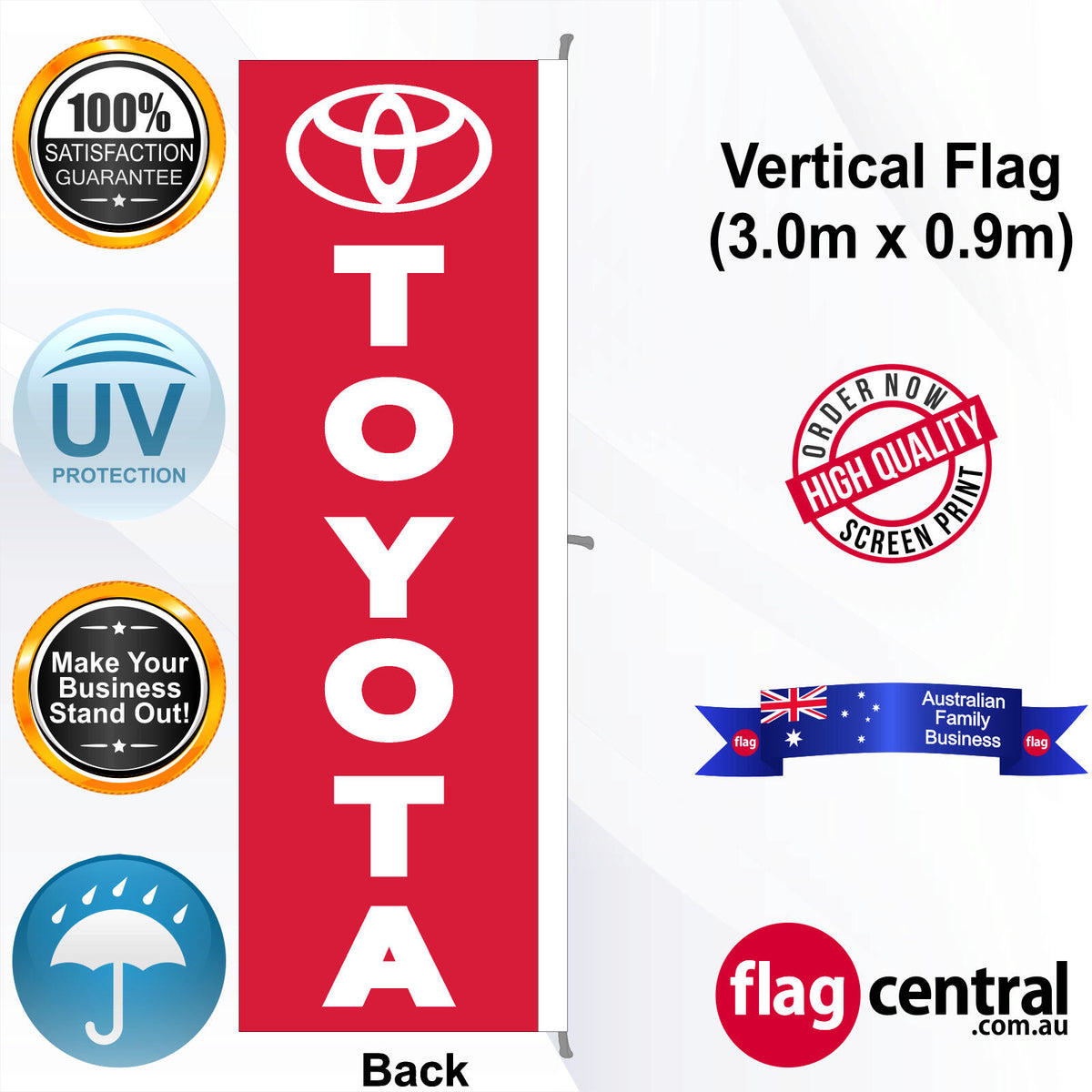 TOYOTA Vertical Flag - Rear
