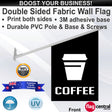 COFFEE with a TAKEAWAY CUP Wall Flag - Front