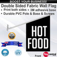 HOT FOOD Black and White Deluxe Fabric Wall Flag