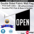 OPEN Black Deluxe Fabric Wall Flag - Front