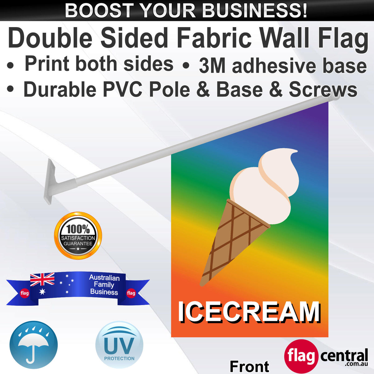 ICE CREAM Wall Flag - Front