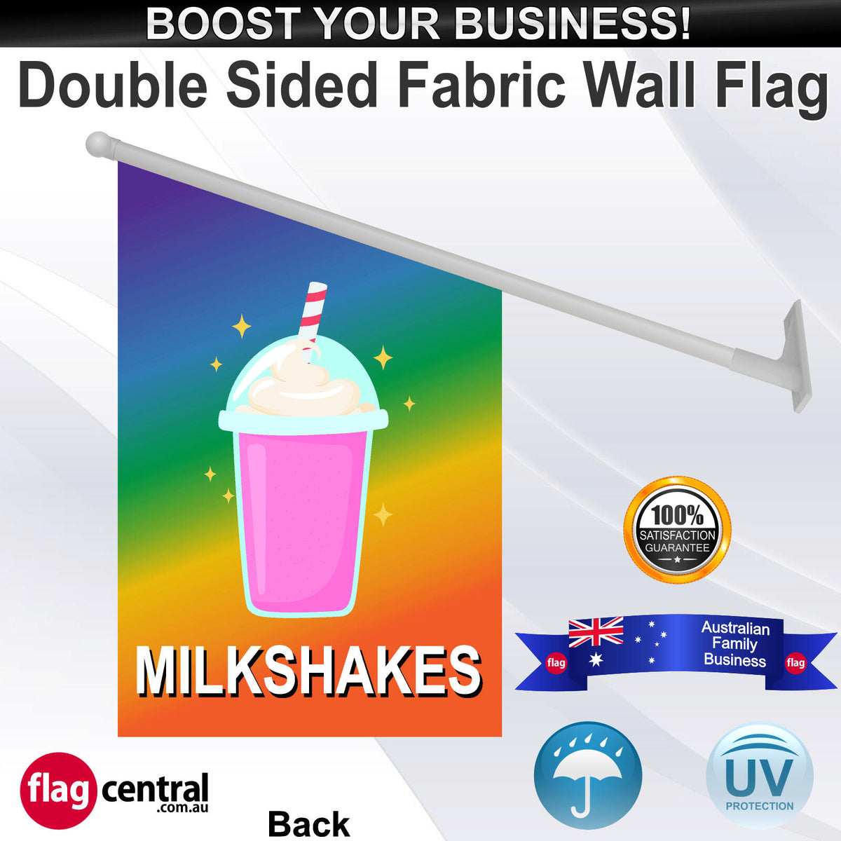 MILKSHAKES Wall Flag - Rear
