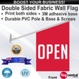 OPEN Red Deluxe Fabric Wall Flag